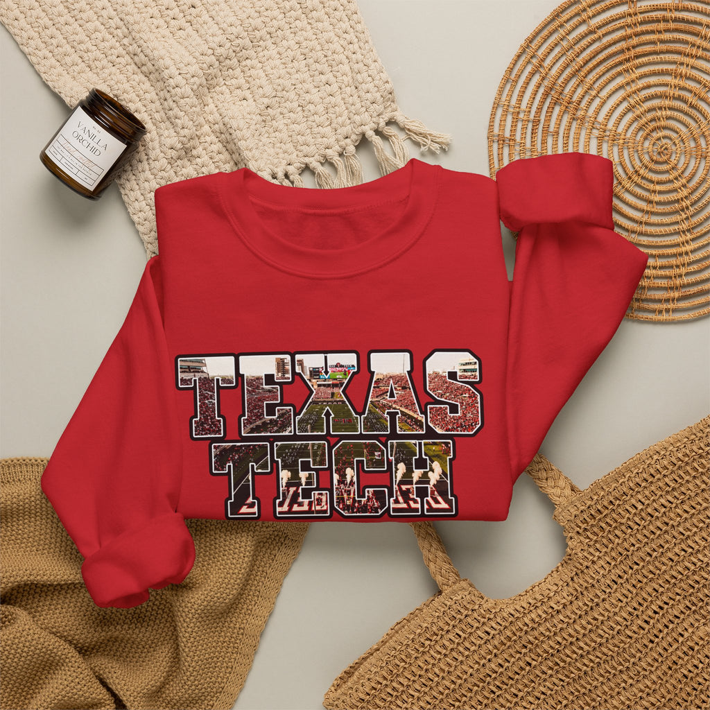 Texas Tech Crewneck Sweatshirt — Vintage Texas Collegiate Graphic