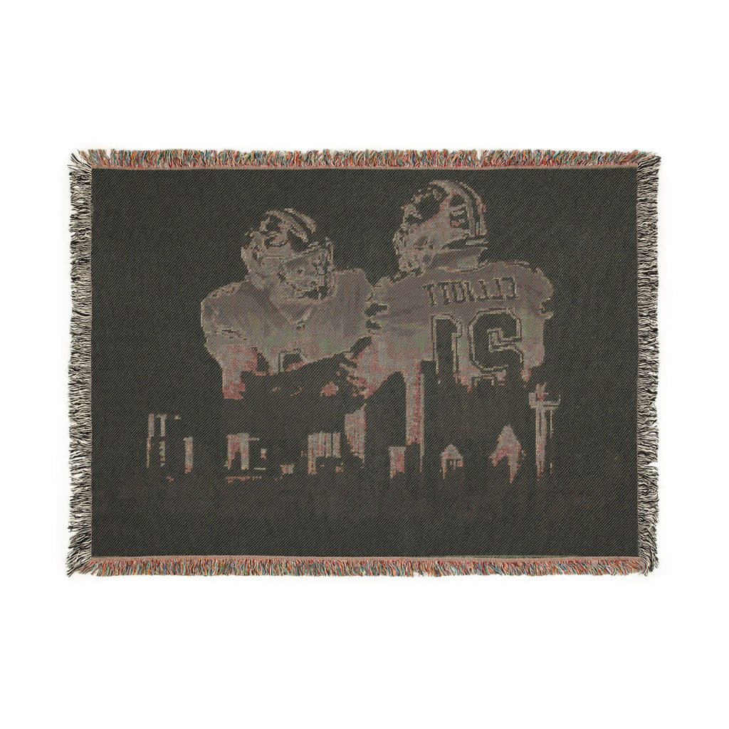 Cowboys Elliott & Prescott Woven Throw Blanket – Dallas Skyline Football Fan Gift