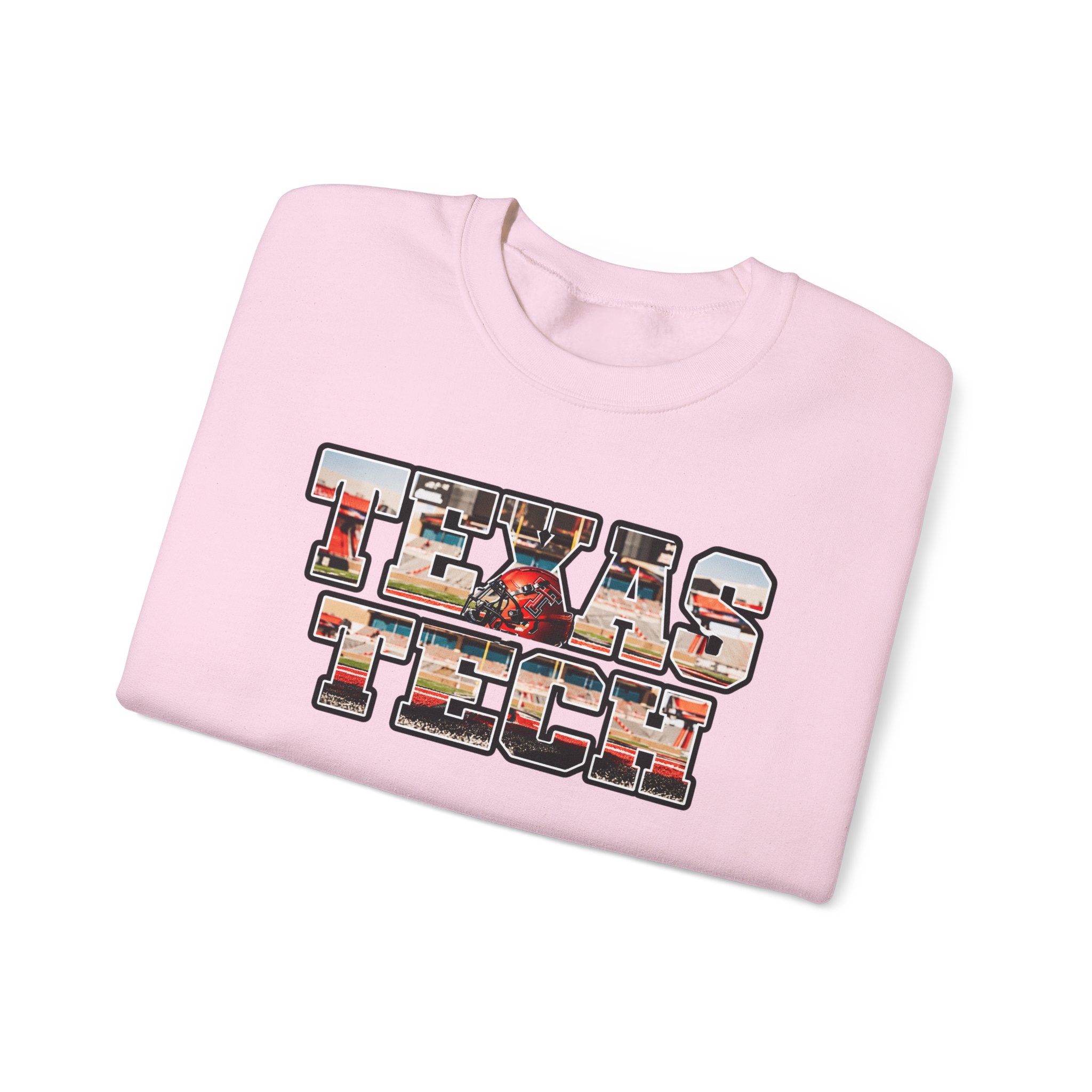 Texas Tech Crewneck Sweatshirt — Vintage Photo Block Letter Design