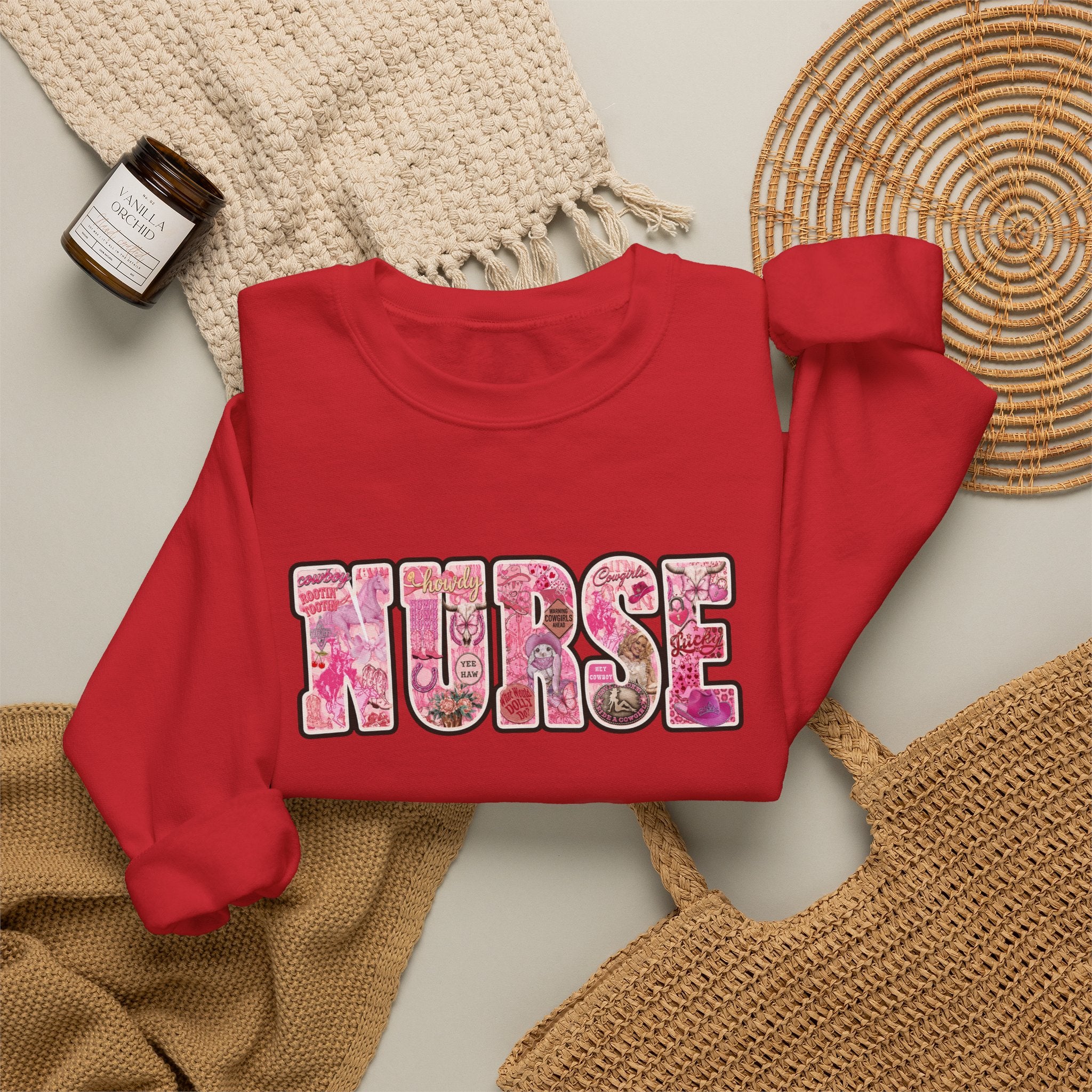 Nurse Floral Crewneck Sweatshirt