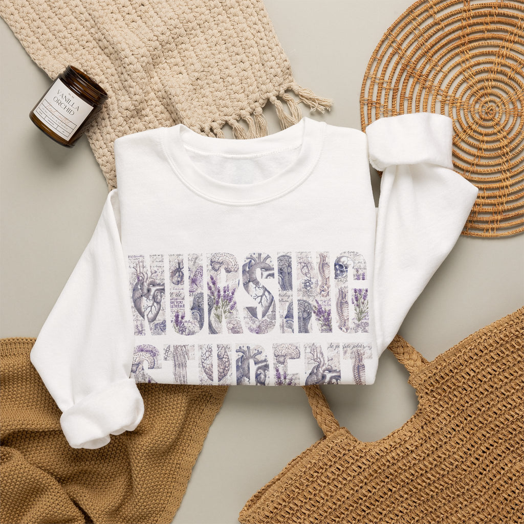 Nursing Student Floral Crewneck Sweatshirt