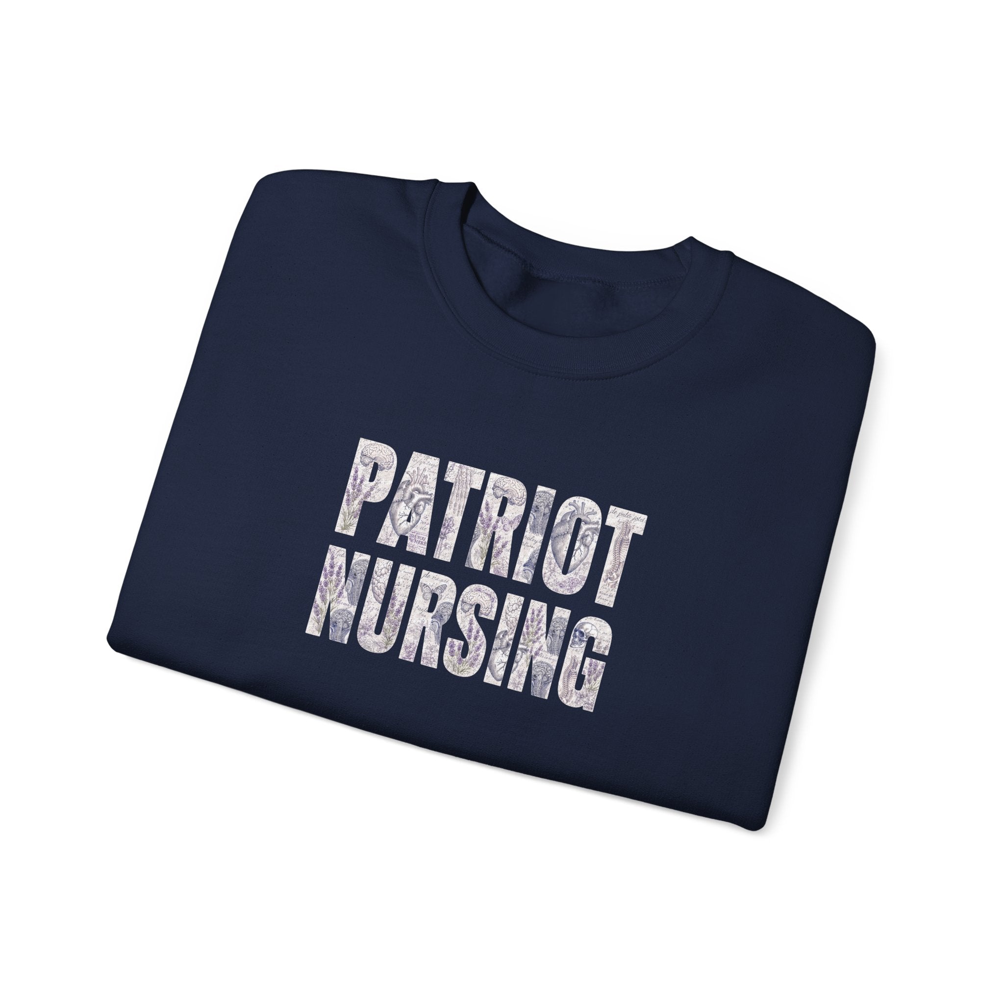 Patriot Nursing Crewneck Sweatshirt — Floral-Patterned Medical Pride Pullover