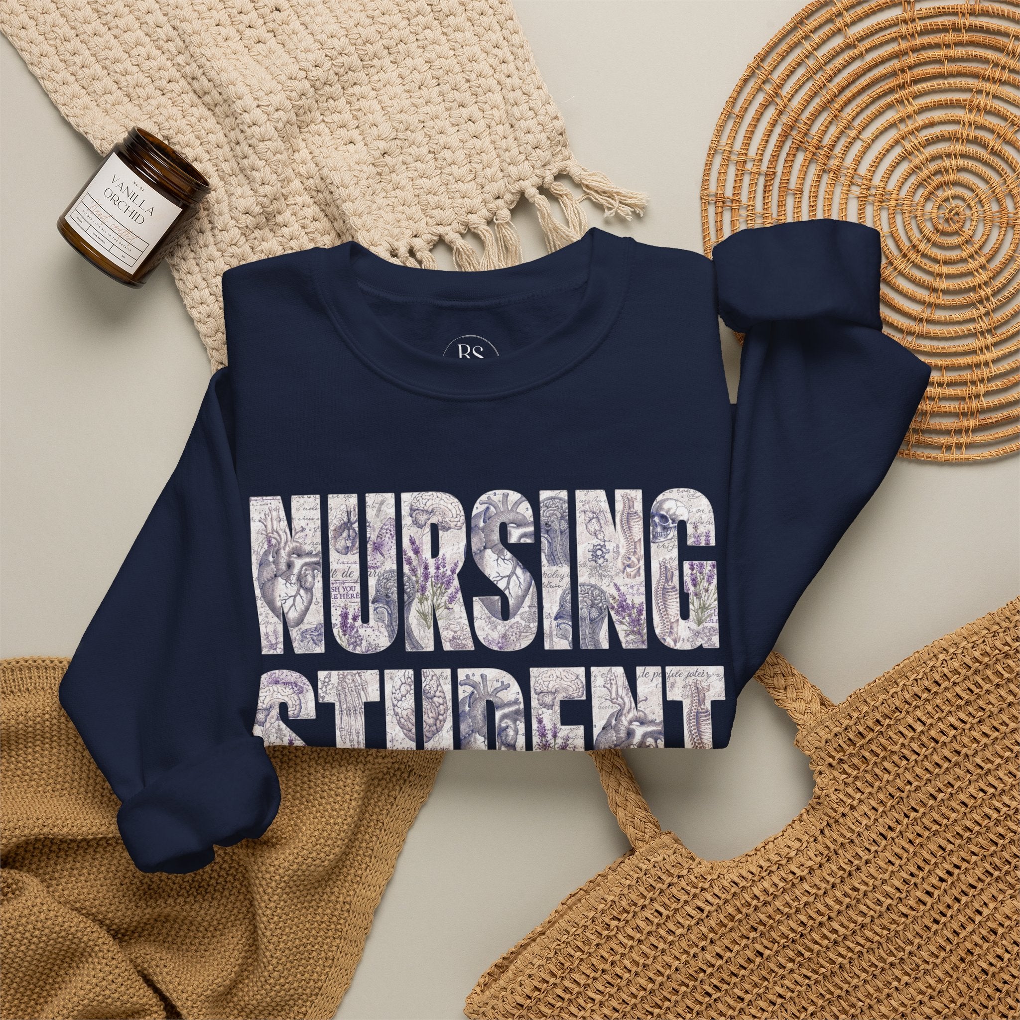 Nursing Student Floral Crewneck Sweatshirt