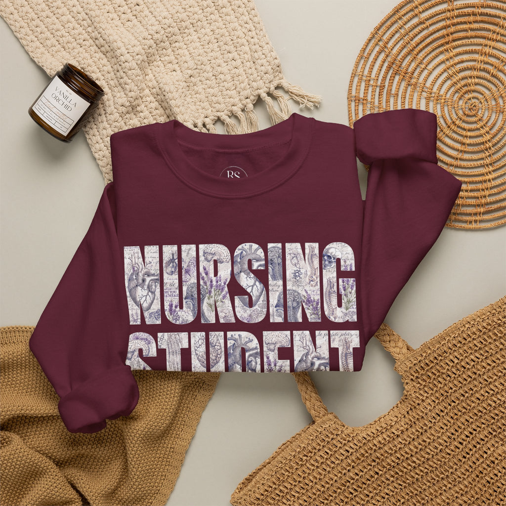 Nursing Student Floral Crewneck Sweatshirt