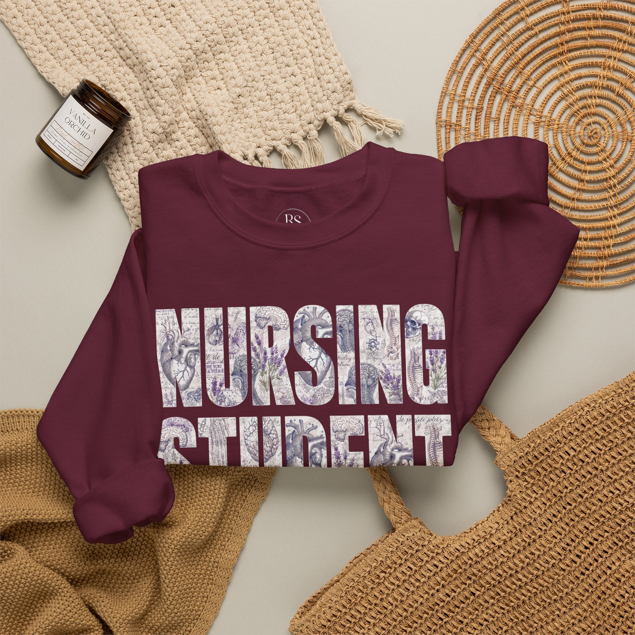 Nursing Student Floral Crewneck Sweatshirt