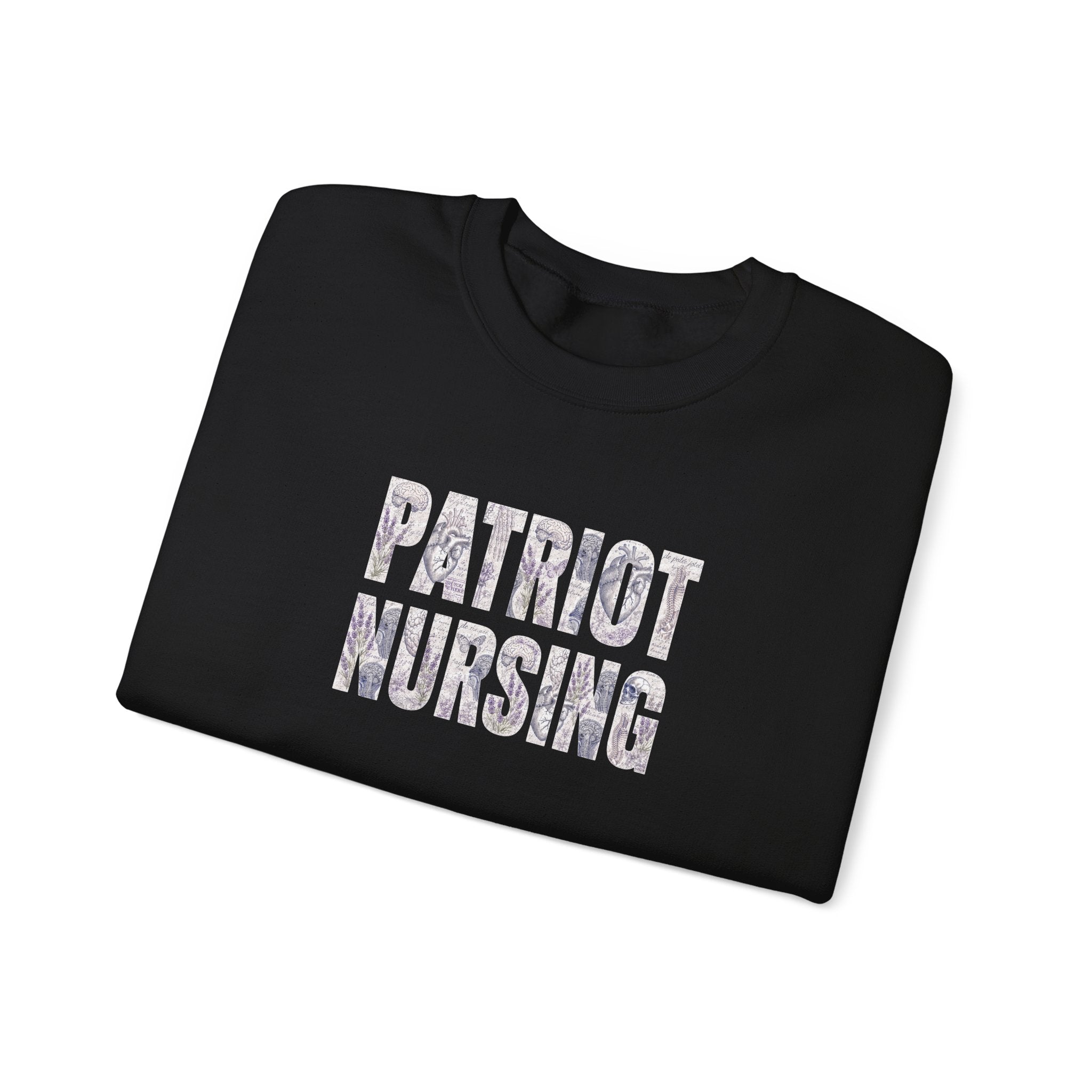 Patriot Nursing Crewneck Sweatshirt — Floral-Patterned Medical Pride Pullover
