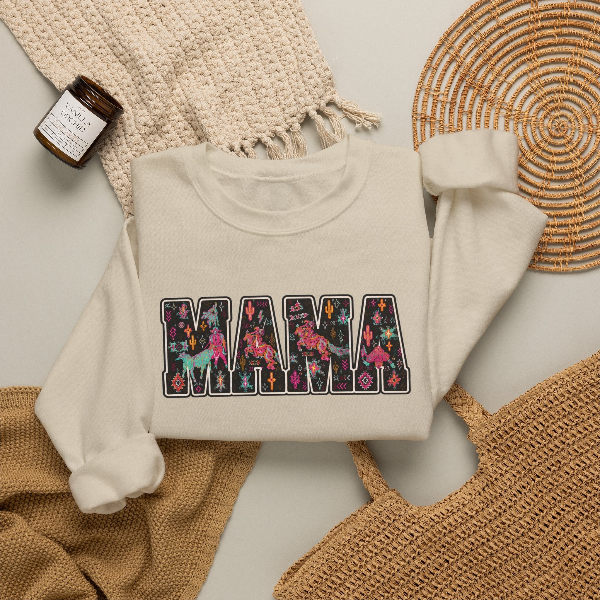 Mama Floral Crewneck Sweatshirt — Floral "MAMA" Mom Gift