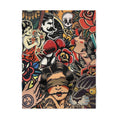 Tattoo Flash Soft Fleece Blanket — Vintage Sailor Skull & Rose Baby Throw