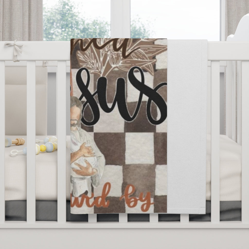 Religious Baby Blanket — “It Is Finished” Christian Fleece Nursery Throw