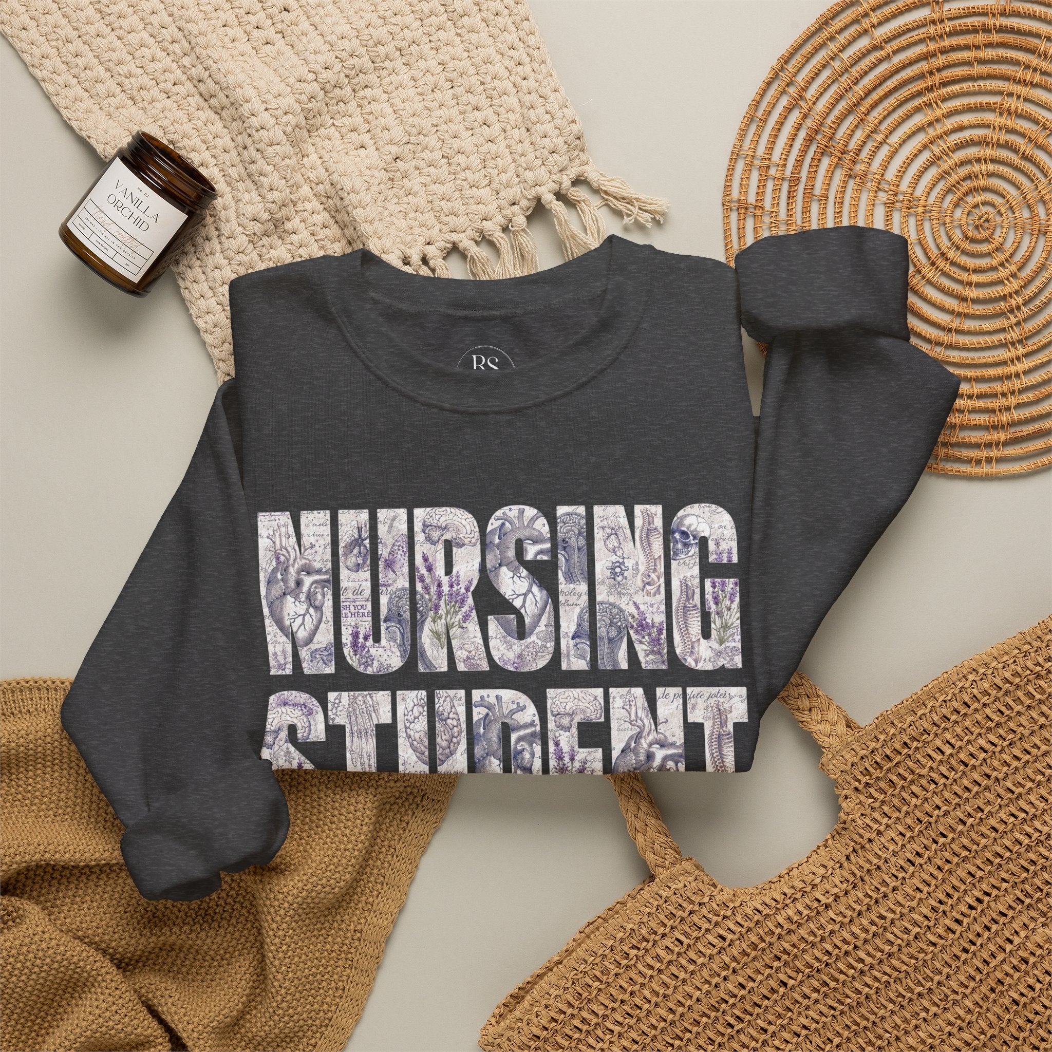 Nursing Student Floral Crewneck Sweatshirt