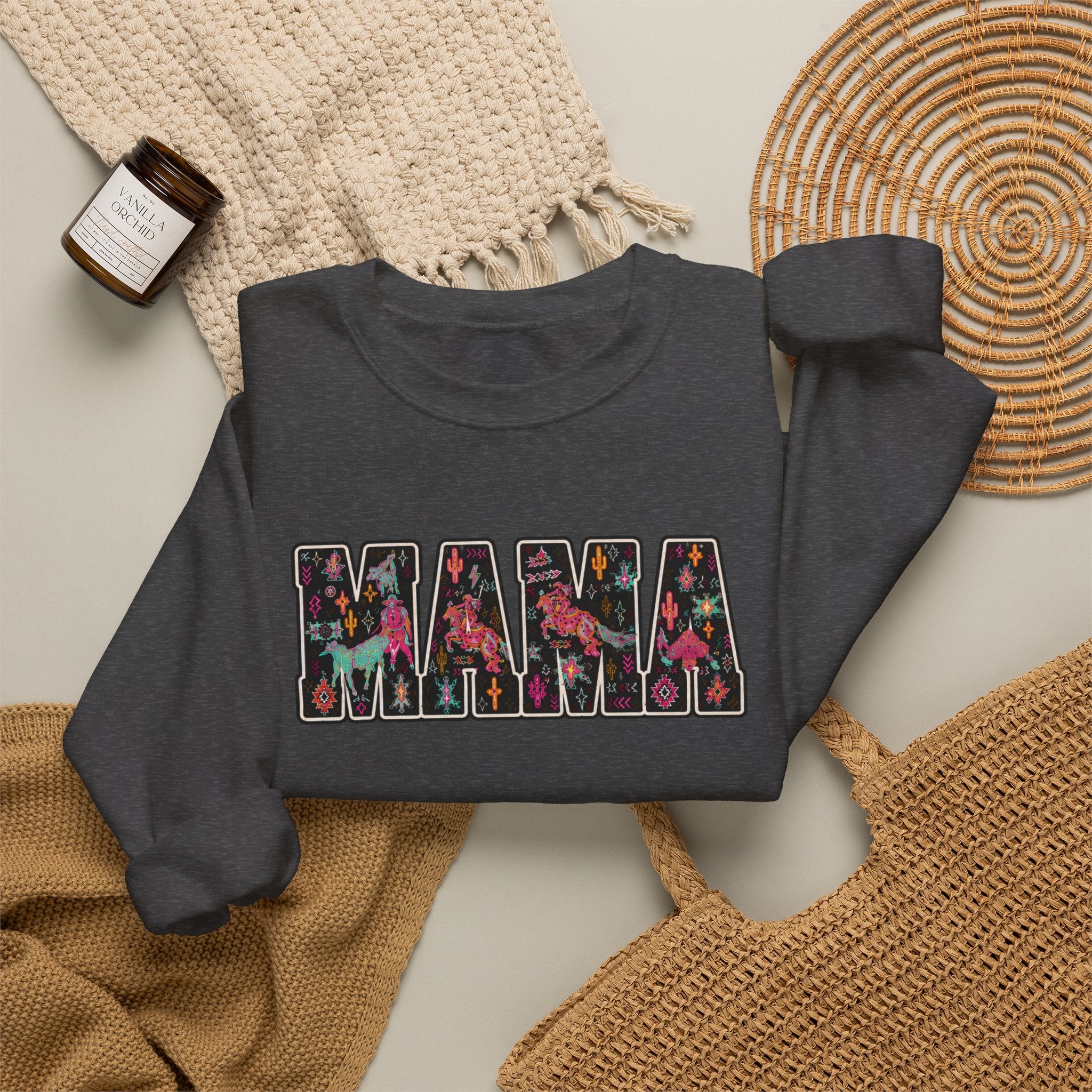 Mama Floral Crewneck Sweatshirt — Floral "MAMA" Mom Gift