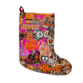 Retro Neon Sticker Collage Christmas Stocking