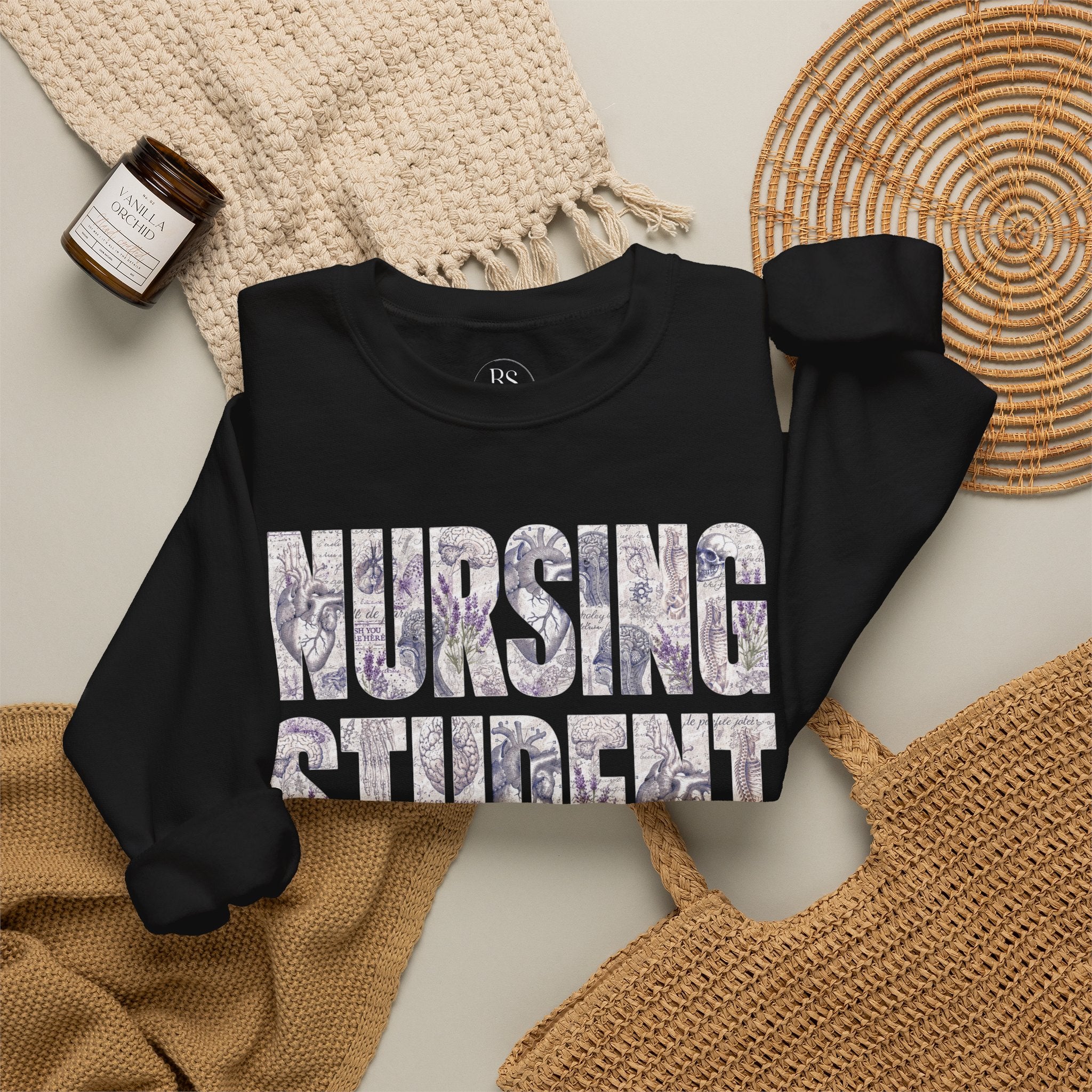 Nursing Student Floral Crewneck Sweatshirt