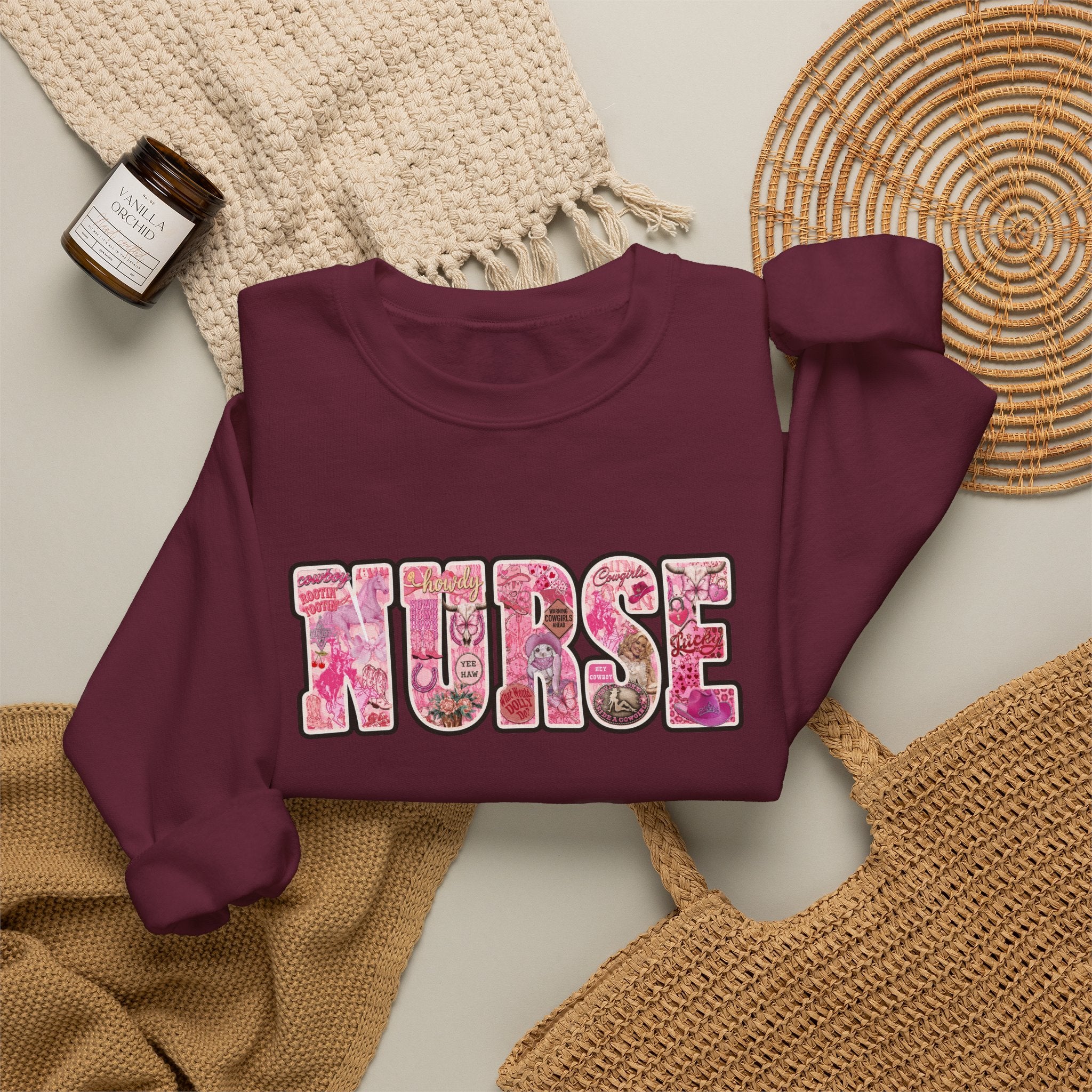 Nurse Floral Crewneck Sweatshirt