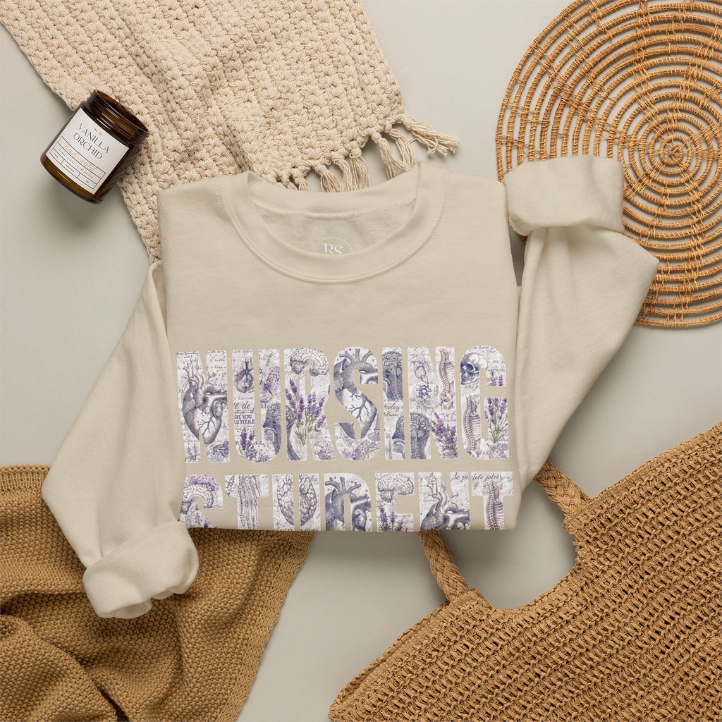 Nursing Student Floral Crewneck Sweatshirt