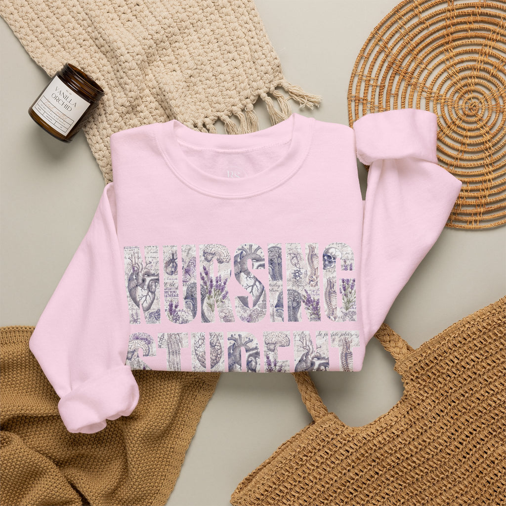 Nursing Student Floral Crewneck Sweatshirt