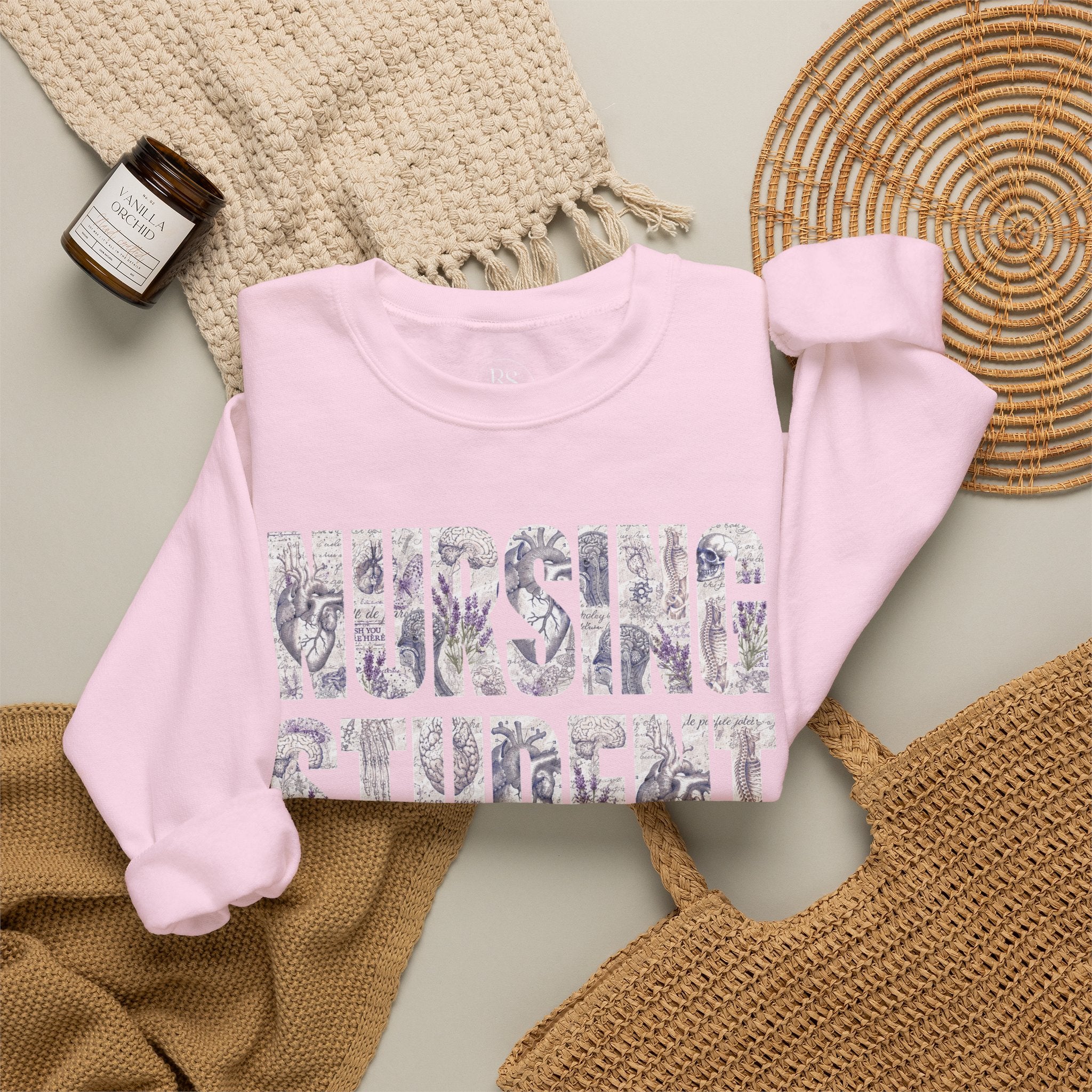 Nursing Student Floral Crewneck Sweatshirt