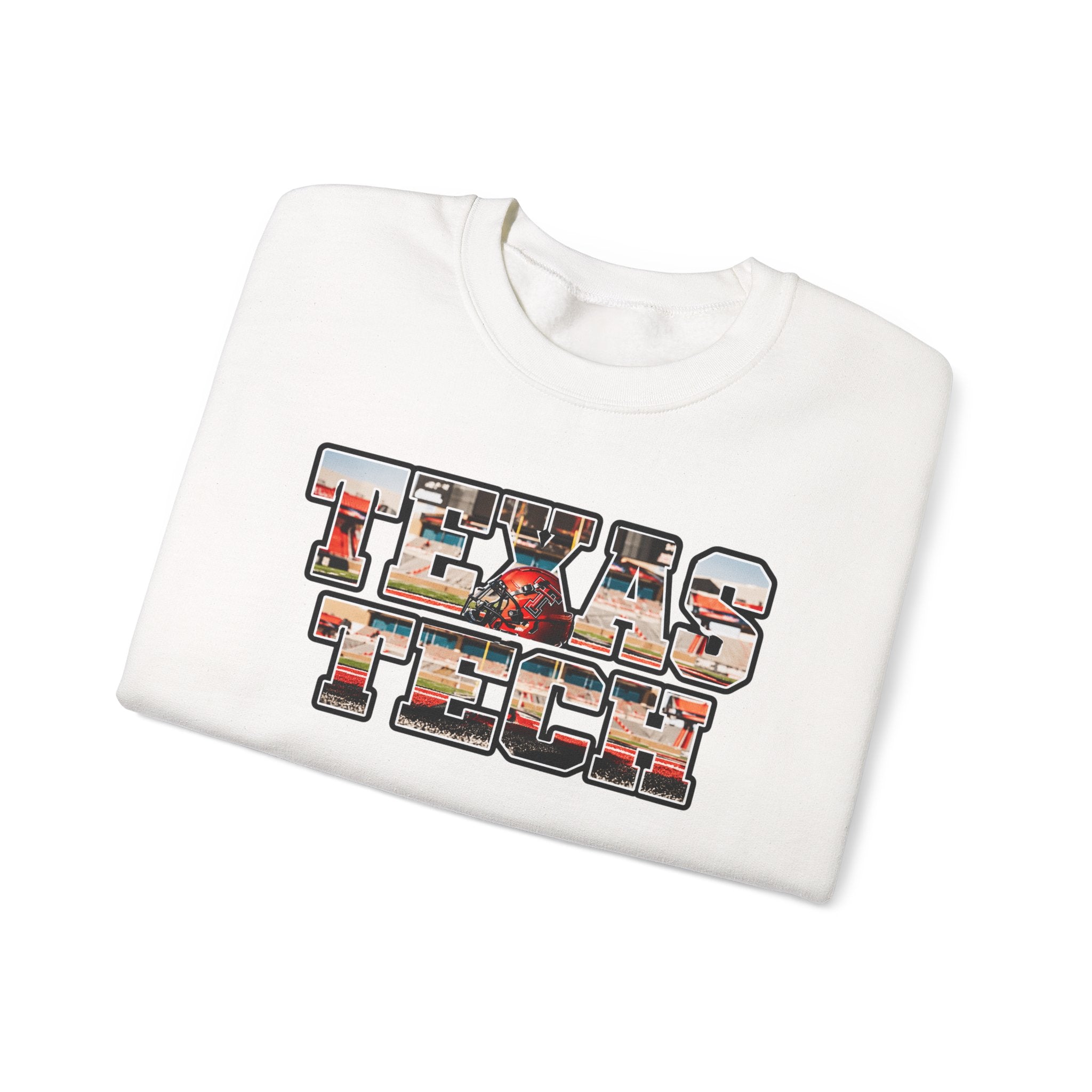 Texas Tech Crewneck Sweatshirt — Vintage Photo Block Letter Design