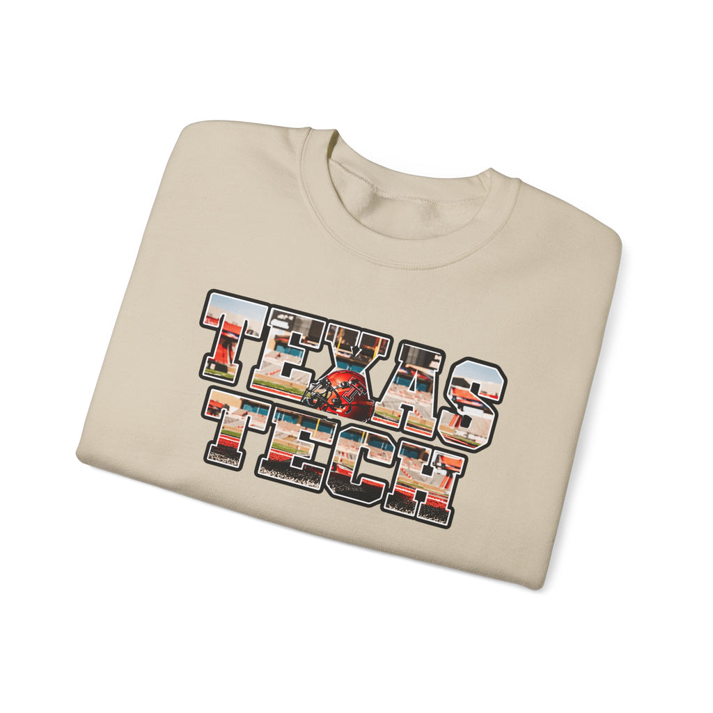 Texas Tech Crewneck Sweatshirt — Vintage Photo Block Letter Design