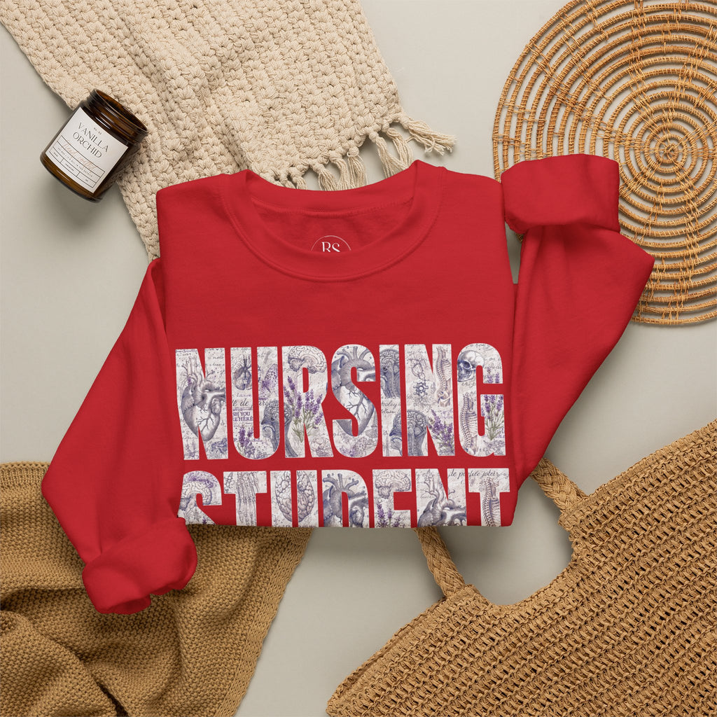 Nursing Student Floral Crewneck Sweatshirt