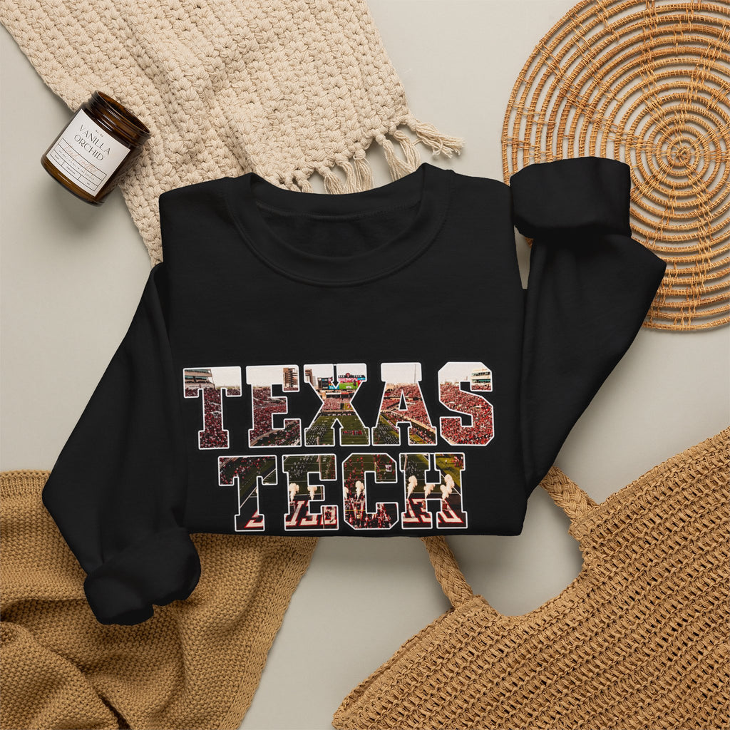 Texas Tech Crewneck Sweatshirt — Vintage Texas Collegiate Graphic