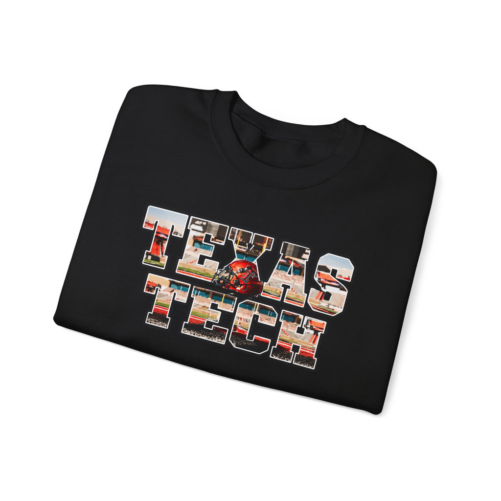 Texas Tech Crewneck Sweatshirt — Vintage Photo Block Letter Design