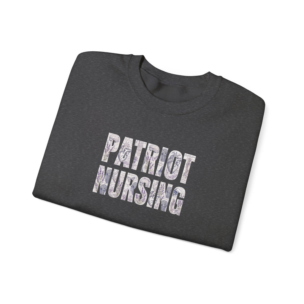 Patriot Nursing Crewneck Sweatshirt — Floral-Patterned Medical Pride Pullover