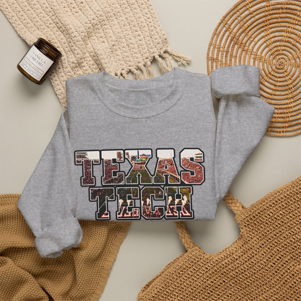 Texas Tech Crewneck Sweatshirt — Vintage Texas Collegiate Graphic