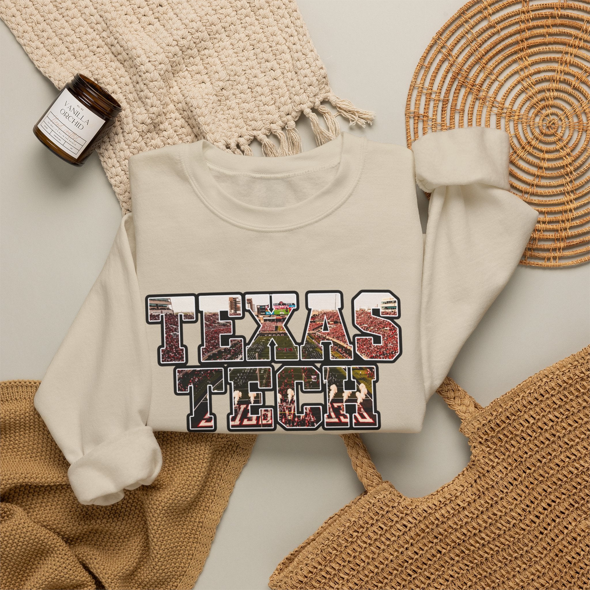 Texas Tech Crewneck Sweatshirt — Vintage Texas Collegiate Graphic
