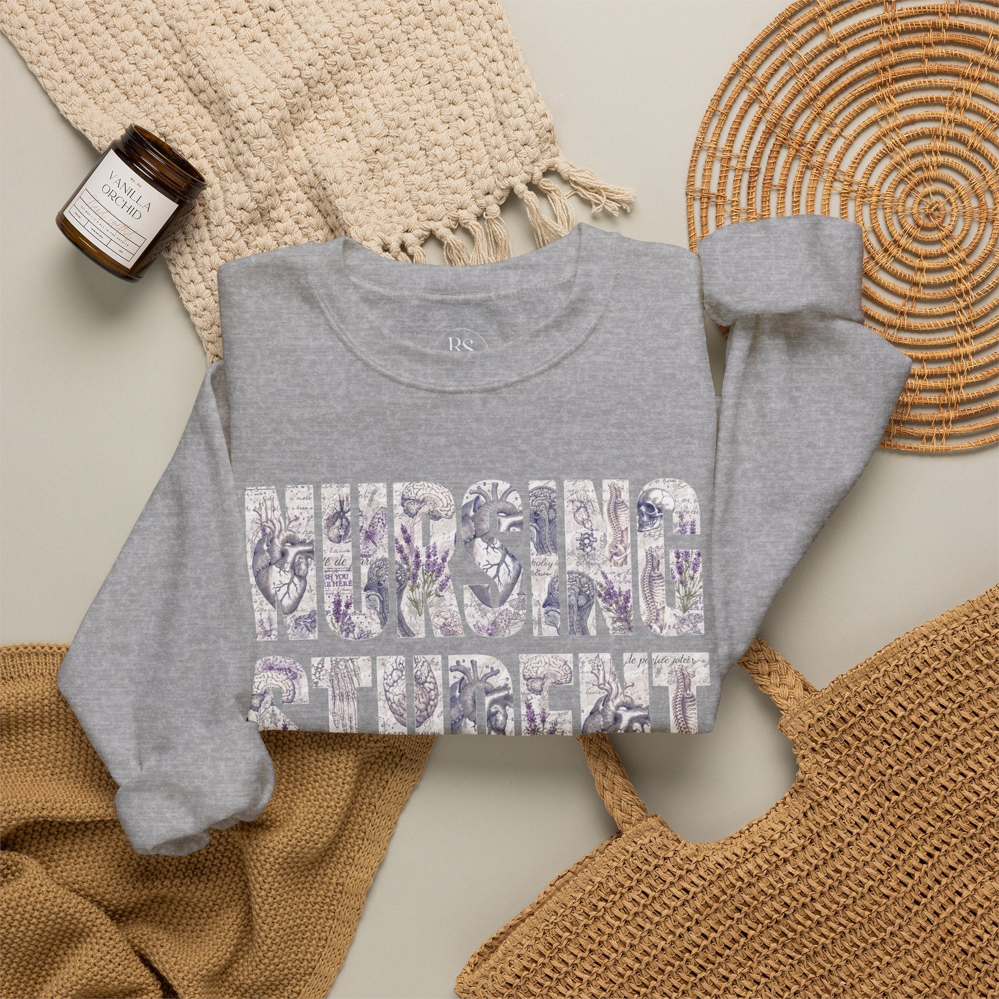 Nursing Student Floral Crewneck Sweatshirt