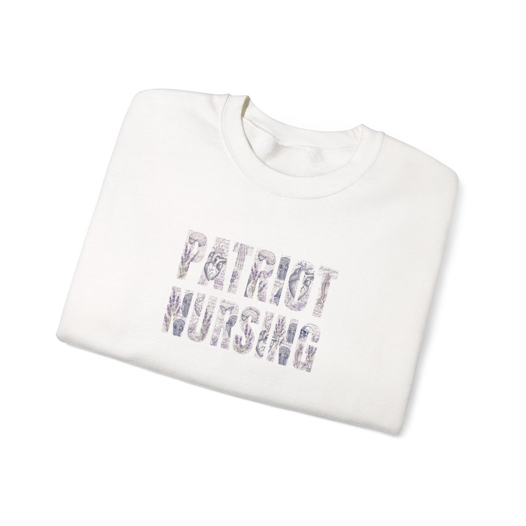 Patriot Nursing Crewneck Sweatshirt — Floral-Patterned Medical Pride Pullover