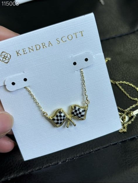 Kendra Scott Racing Flag Necklace (Pre-Order)